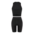 thumbnail image 5 of Simua Ribbed Two Piece Outfit Set for Women Solid Color Yoga Workout Tank Tops and Shorts Clothing, 5 of 5