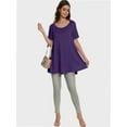 thumbnail image 2 of Women's Plus Size Short Sleeve Tunic Top - Casual Loose Fit Flare Swing T-Shirt, Basic Comfort, 2 of 6