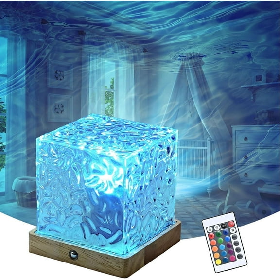 LETOUR Night Light Projector Northern Lights – 16-Color RGB, 30 Dynamic Modes (Ocean Wave/Aurora), Remote Control, 3W LED, 5V USB-Powered – Romantic Bedroom Lamp for Kids & Adults, Home Decor Gift