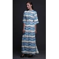 thumbnail image 2 of Bimba Rayon Geometric Ikat Ladies Long Gown Boho Beach Cocktail Party Maxi SlitDress-X-Large, 2 of 6