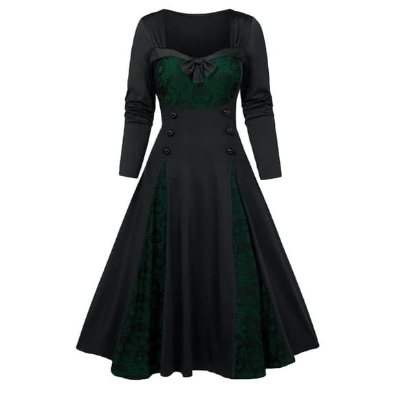 Fewfanhot Cocktail Dresses for Women Gothic Steampunk Dresses for Women Gown Masquerade Dress Party Dresses