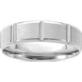 thumbnail image 1 of 14K White Gold Heavy Comfort Fit Brush Satin Fancy Band (Size 10) Made In United States wb113h-10, 1 of 5