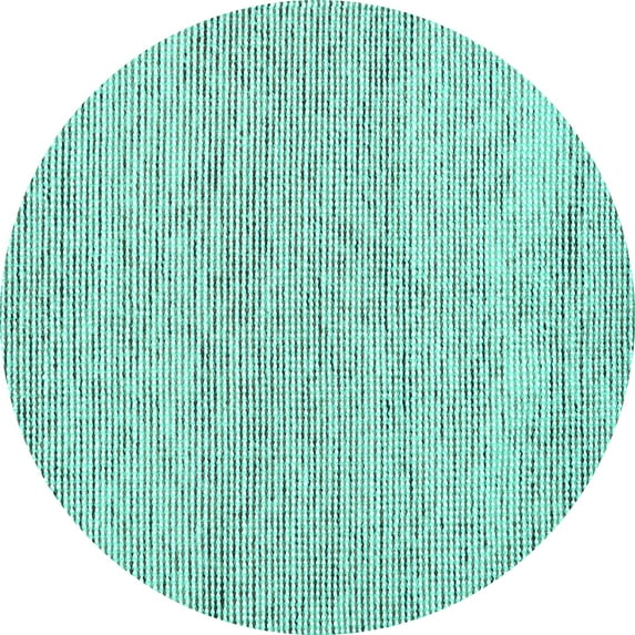 Ahgly Company Indoor Round Abstract Turquoise Blue Contemporary Area Rugs, 8' Round