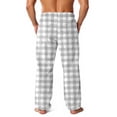 thumbnail image 4 of Men's Allover Printed Home Pants Sleeping Pajama Pants Long Pants with Plush Fabric - Comfortable for Lounge Wear with Soft and Warm Material,Light Gray,S, 4 of 6