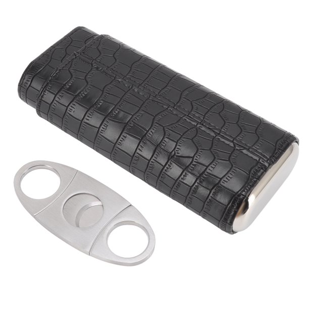 Cigar Leather Case, Hand Sewing Cedarwood Liner Portable Leather Cigar Humidor Elegant For