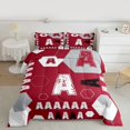 thumbnail image 2 of Homewish Letter Monogrammed A 2pcs Bedding Comforter Set For Teens Boys Girls,Geometric Honeycomb Hexagon Twin Comforter Sets,Abstract Retro Vintage Breathable Bedding Set,Luxury Bedroom Decor, 2 of 8