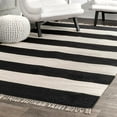 thumbnail image 1 of nuLOOM Tapis à Rayures Ashley 4' x 6', Noir, 1 of 4