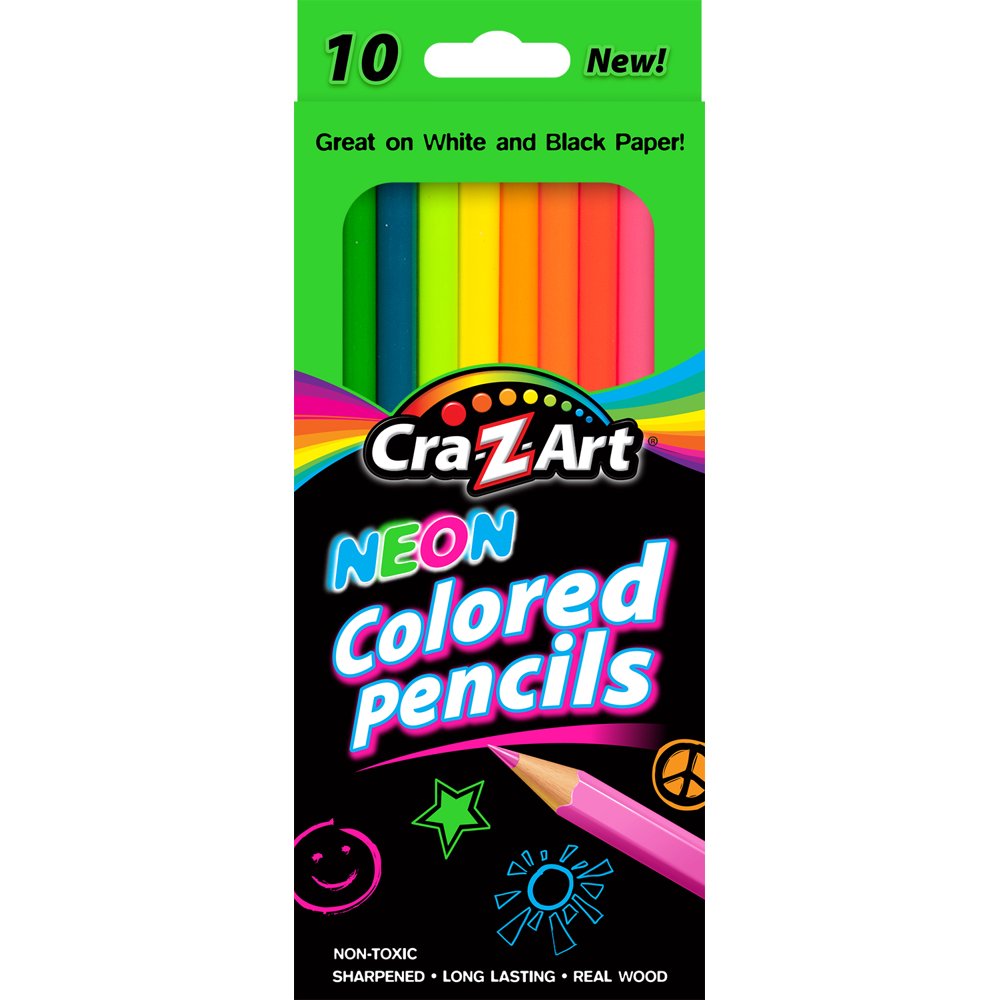 CraZArt Super Bright Colored PreSharpened Pencils, 10 Count