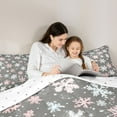 thumbnail image 5 of Castle Fairy Boys Girls Winter Snowflakes Bedding Comforter Set 2pcs,Merry Christmas Twin Comforter Sets Microfiber,Happy Xmas Breathable Bedding Set,Microfiber Bedroom Decor,Reversible, 5 of 8