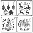 thumbnail image 1 of Seasonal Painting Stencils Christmas Diy Crafts Painting Tools Plastic White for Festival Atmosphere Addition 8Pcs, 1 of 4