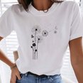 thumbnail image 2 of Pompotops Femmes Été Vintage Imprimé Casual Manches Courtes Tops Blouse, 2 of 5
