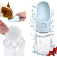 thumbnail image 2 of DOGNESS Dog Water Bottle, Fashion Antibacterial Food Grade Leak Proof Portable Dog Cat Travel Water Cup with Bowl Dispenser, Pets Outdoor Drinking Bottle, 10oz/300ml (Two Pieces - White, Blue), 2 of 6