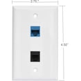 thumbnail image 3 of GHSDFBB BUPLDET RJ11 RJ45 Plaque Murale-Téléphone CAT6 Ethernet Plaque Murale Femelle à Femelle-1 6P4C CAT3 RJ11/RJ12 Prise + 1 Port Ethernet Cat6-Blanc, 3 of 4
