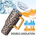 thumbnail image 2 of Leopard Lovers 40 oz Travel Mug with Handle and Straw Lid, Stainless Steel Insulated Gift Tumbler, 2 of 5
