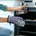 thumbnail image 2 of Pioneer Flower Kitchen Oven Mitt and Pot Holder Sets 2 Pcs for Baking, Cooking and Grilling, Heat Resistant Up To 392 °F, 2 of 7