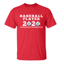 Men's Unisex Adult Baseball Player 2020 Bring My Game Back Short Sleeve T-shirt-Red-medium