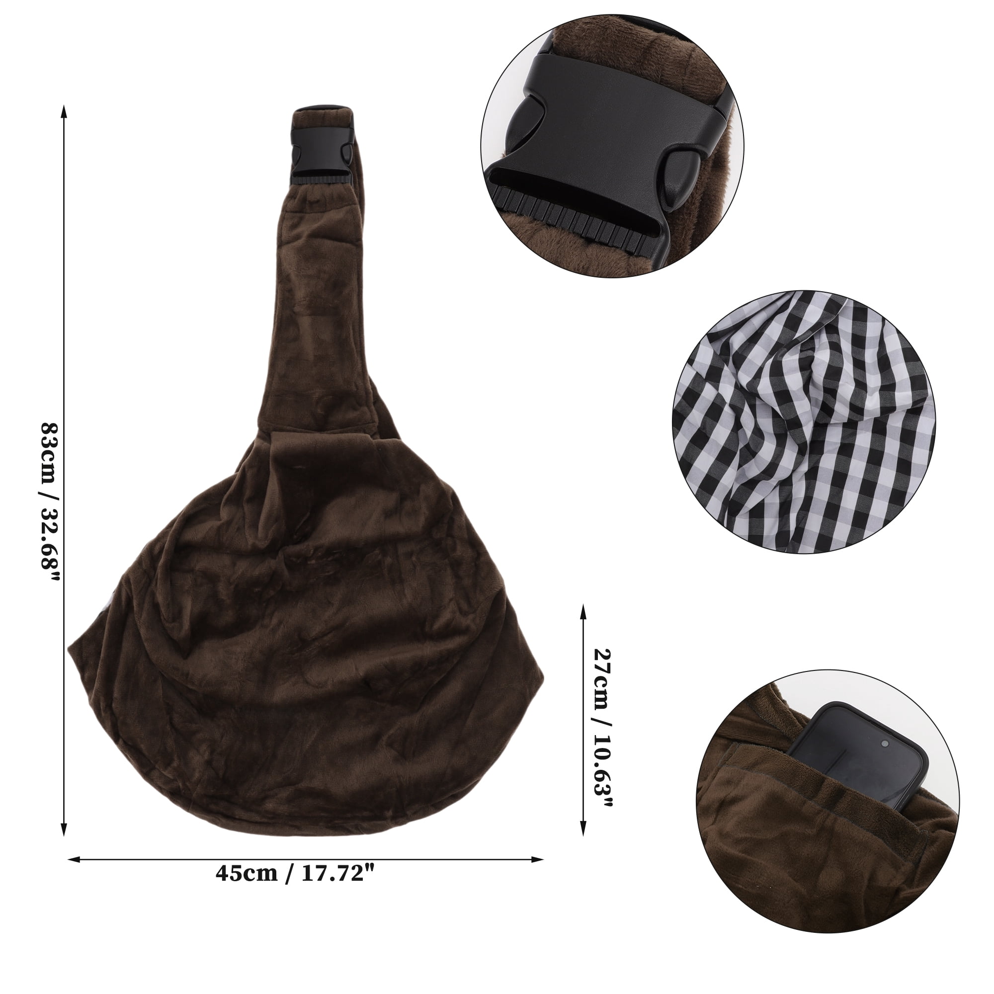 Unique Bargains Flannel Pet Sling Carrier Adjustable Pet Sling for Small Dogs and Cats