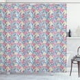 thumbnail image 1 of Cherry Blossom Shower Curtain, Fantastic Floral Design of Repeating Mingled Petals Artistic Nature Print, Fabric Bathroom Set with Hooks, 69W X 84L Inches Extra Long, Multicolor, by Ambesonne, 1 of 3