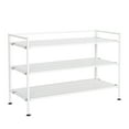 thumbnail image 3 of Seville Classics 3-Tier Stackable Interlock 12-Pair Resin Slat Sturdy Metal Frame Shoe Storage Rack Organizer, White Slat, 3 of 11