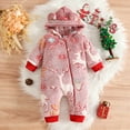 thumbnail image 7 of Staki Baby Girl Onesies Baby Snowsuit Hooded Romper Winter Outfits Girls Cartoon Bear Fleece Jumpsuit 0-3M,6M,9M,12M,15M(Red,12-15 Months), 7 of 7