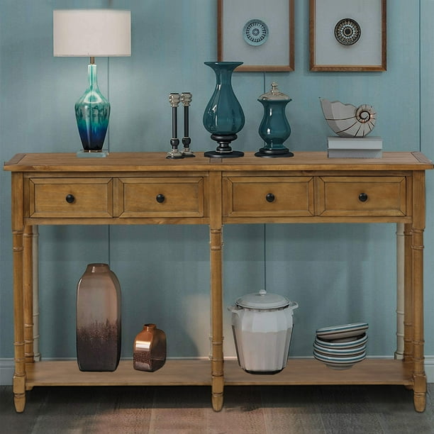 Console Table Buffet Sideboard Hallway Sofa Table Entry Table Retro Buffet Cabinet With 2 Drawers Bottom Shelf Multifunctional Console Table For Kitchen Dining Room Living Room Brown Y1729 Walmart Com Walmart Com