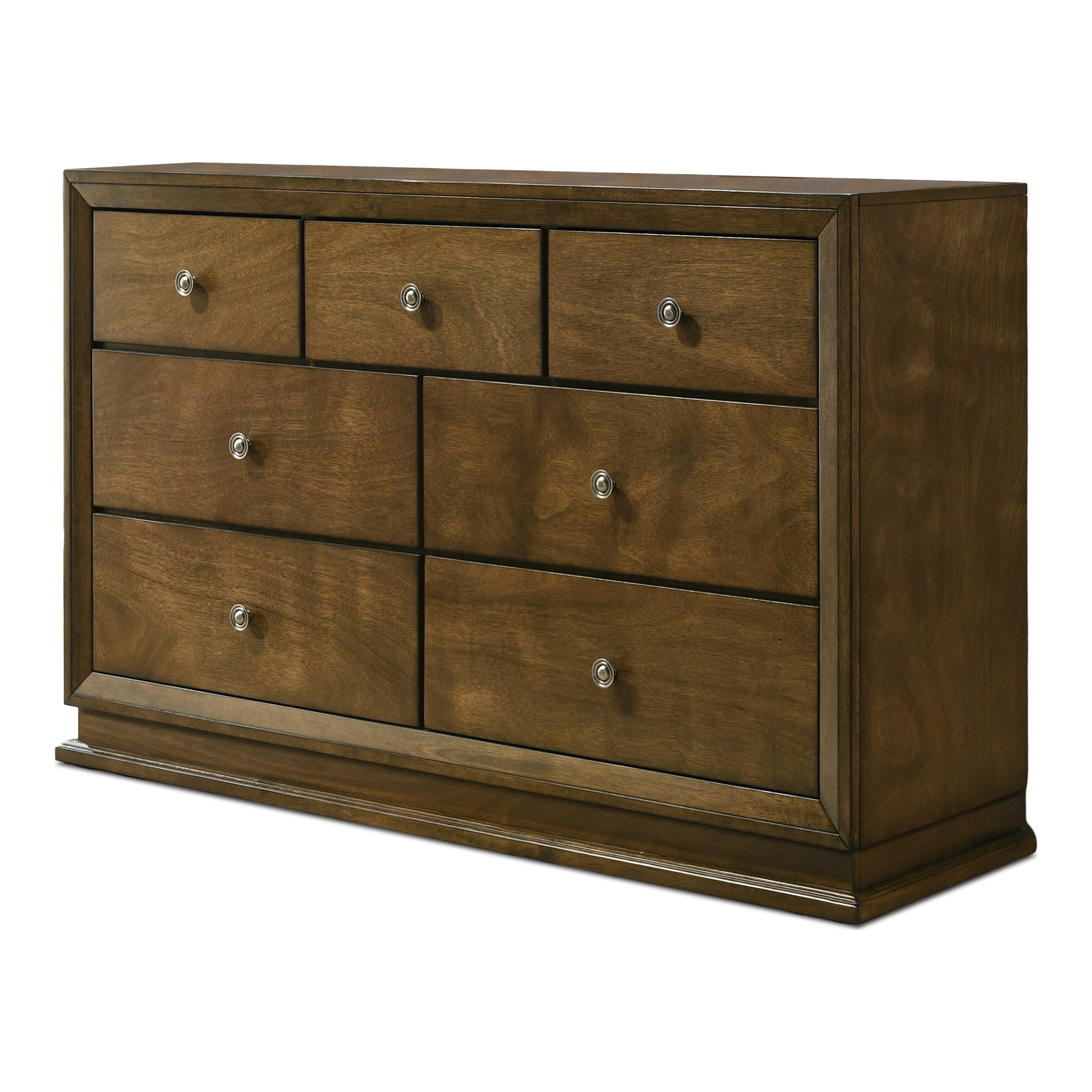 Furniture of America Daven Modern Wood 7-Drawer Dresser, Walnut