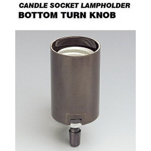 Leviton 4063 Candle Socket Lampholder Medium Base Two-Piece 2-Circuit LO-MED-HI-OFF Integral Turn Knob - Black
