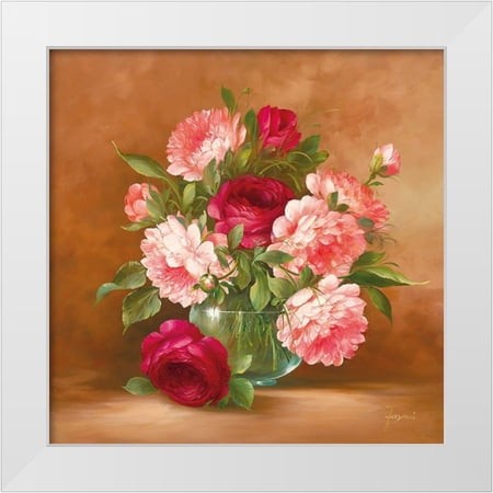 Fasani 12x12 White Modern Wood Framed Museum Art Print Titled - FESTIVE BOUQUET I