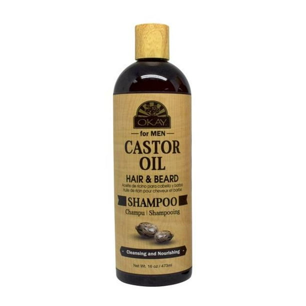 OKAY Men Castor Oil 16 Oz. Hair & Beard Shampoo