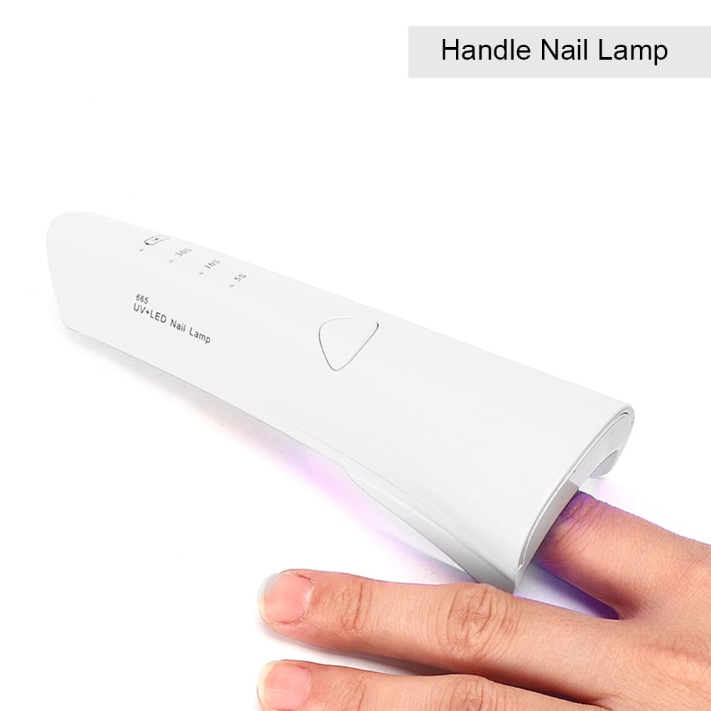 Xirurus USB Handheld Nail Lamp Polish Dryer UV Manicure Drying Machine Mutifunction Money Detector Portable Mini Gel Polish Curing Light Tool White Finish