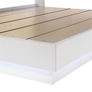 Pemberley Row Solid Wood White Bed Glitz and Glam Queen Platform Style 63.74W x 81.89L Assembled