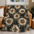 thumbnail image 2 of Black Tie Dye Art Flannel Blanket for Bed,Travel and Camping, Abstract Watercolor Dyeing Super Soft Cozy Blanket for All Seasons 60"x80", 2 of 7