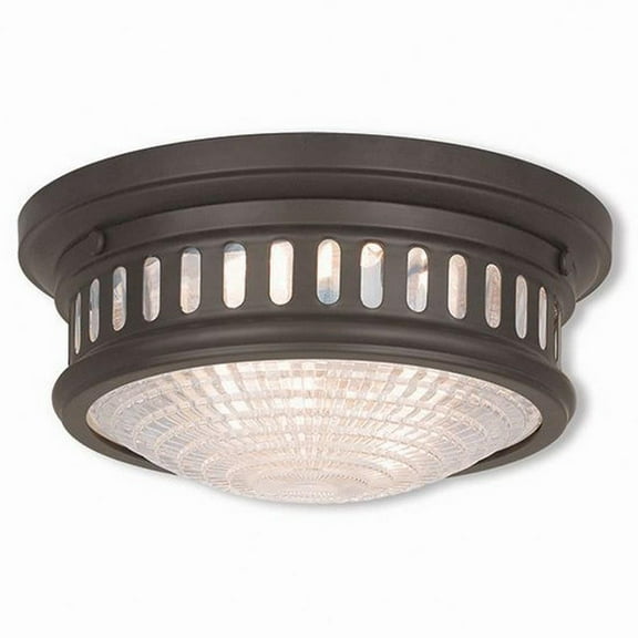 2 Light Flush Mount in Coastal Style 11 inches Wide By 5 inches High-Bronze Finish Bailey Street Home 218-Bel-2120594