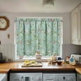 thumbnail image 5 of Floral Kitchen Curtains 39 Inch Length Green Window Curtain Over Sink Spring Summer Small Short Tier for Bathroom Cafe Rod Pocket (2 Panels, 27.5" W x 39" L), 5 of 6