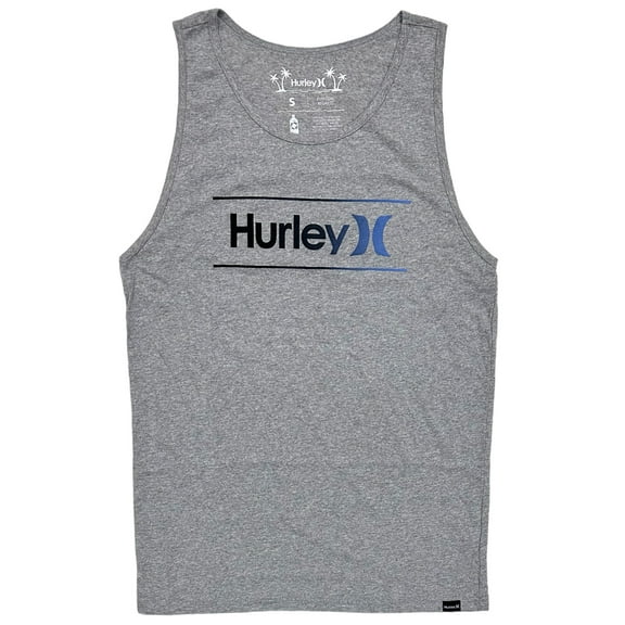 Hurley Men's Everyday Washed One and Only Gradiation Tank Top Tee T-Shirt (Small, Heather Grey)