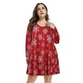 thumbnail image 2 of Plus Size Christmas Dresses 4X for Women, VEPKUL Crew Neck T Shirt Dress Long Sleeve Casual Loose Swing Fall Dress with Pockets, 2 of 8