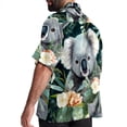 thumbnail image 3 of Koala Men's Short Sleeve Beach Shirts Poplin Spread Collar Tops Casual Printed Button Down Summer Unisex, 3 of 6
