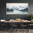 thumbnail image 3 of IDEA4WALL Extra Large Framed Canvas Print Wall Art Mountain Lake Calm Misty Landscape Vintage Inspired Colorful Stripes Antique Retro Fine Art Watercolor Decorative for Rooms Decor - 60"x30", 3 of 5
