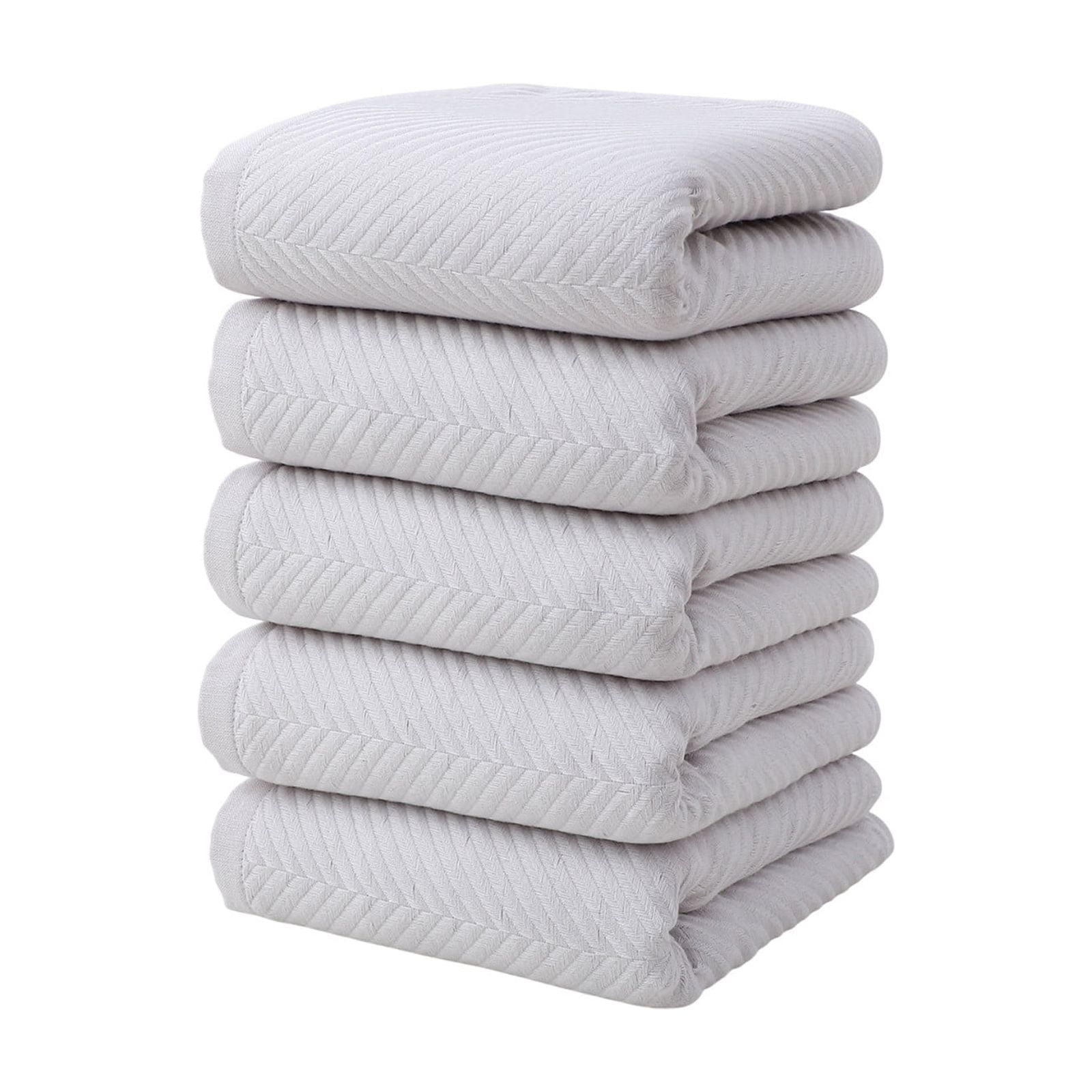 AUHomi 5PCS Microfiber Hand Towels, Pure Cotton Solid Color Bathroom Towel, Highly Absorbent and Soft Washcloths for Bathroom, Gym, Wedding Gift for Couple(29 x 13 in,White)