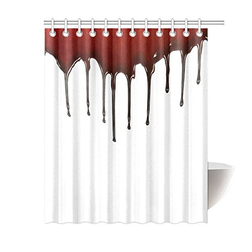 60/72/79"Horror Blood Face Decor Waterproof Polyester Shower Curtain &Mat &Hooks 
