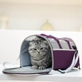thumbnail image 2 of yulier Cat Carrier Soft-Sided Cat Bag Pet Travel Carrier Foldable Breathable Waterproof Pet Cat Carrier with Shoulder Strap, Pet Supplies, Purple, 2 of 6