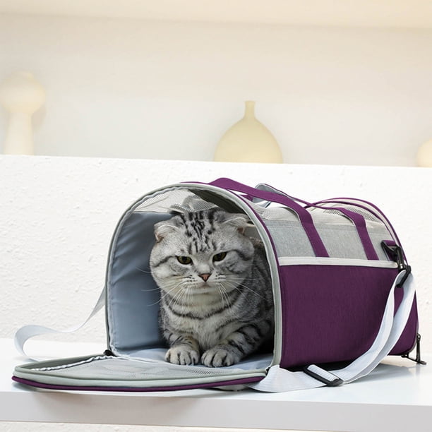 Bolsa plegable para mascotas | Bolsa de viaje portátil de mano para gatos y animales pequeños | Paño transpirable | Ligereza | Fácil almacenamiento | 18,5 x 10,23 x 10,23 pulgadas | 1 paquete |