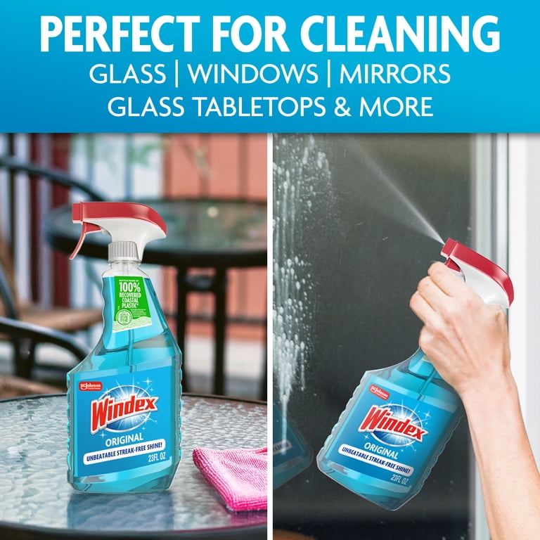 Windex Glass Cleaner, Original Blue, 23 Fl Oz, Streak-Resistant