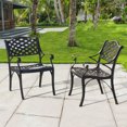 thumbnail image 4 of Nuu Garden 2 Piece Bistro and Dining Chairs Set, Aluminum Outdoor Indoor Patio Chairs with Arms for Garden, Backyard, Porch, Black with Gold Speckles, 4 of 10