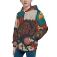 thumbnail image 2 of Pofeuu Sunflower Bald Eagle Print Teenage Zipper Hoodie Sweatshirts Hooded Casual Jackets With Pocket For Boys Girls-Small, 2 of 6