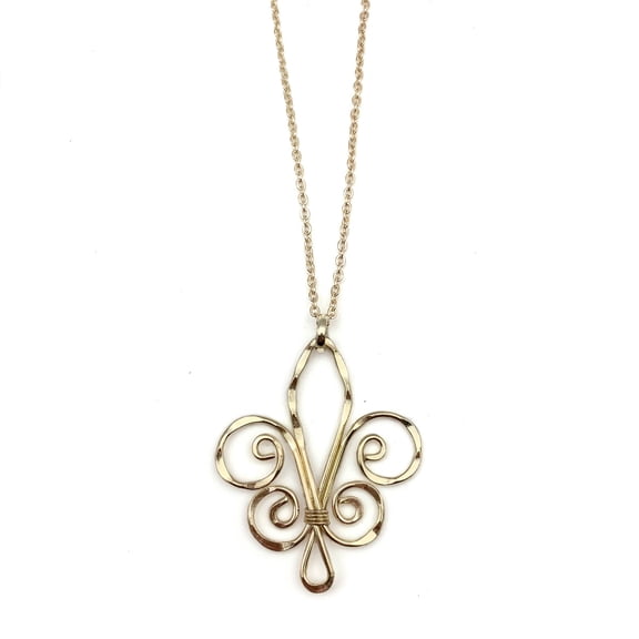 Gold plated fleur-de-lis necklace