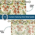 thumbnail image 4 of Vargottam Floral And Bird Print Sheer Georgette Curtains for Windows & Small Doors - Set of 2 Panels, 72" Long, Grommet Top, Printed Light Filtering Drapes for Living Room or Study, 4 of 9