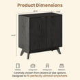 thumbnail image 2 of 29" Modern Sideboard Buffet Cabinet with Storage, Fluted 2-Door Accent Cabinet with Rounded Corners, Walnut Wood Grain Console Table for Coffee Bar, Entryway & Dining Room, Adjustable Shelves, 2 of 7