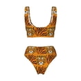 thumbnail image 6 of Rocae Tiger for Bikini Set for Women Two Piece Sexy High Swimsuits Split Crossover Bikini, 6 of 9