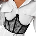 thumbnail image 2 of Cinturón de corsé para mujer, corsé de lentejuelas, cinturón ancho deshuesado por del busto para cintura Negro Yuyangstore Cinturón de corsé, 2 of 7